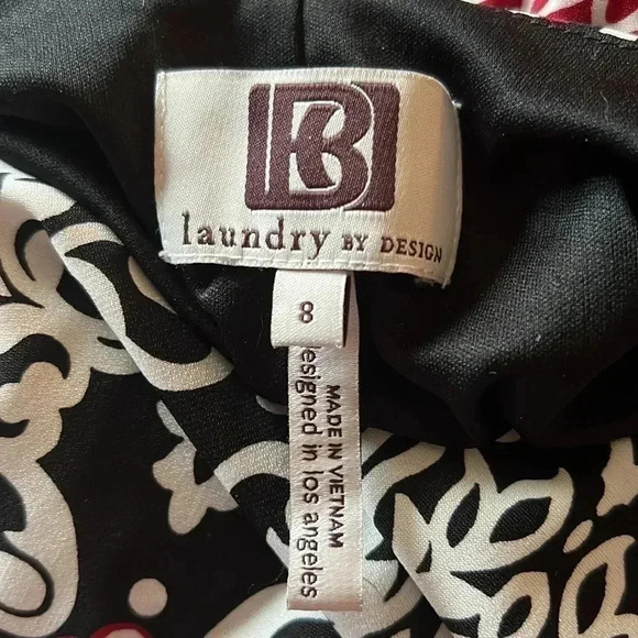 Laundry By Design Red Black Geometric Dress Size 8 - Picture 9 of 13